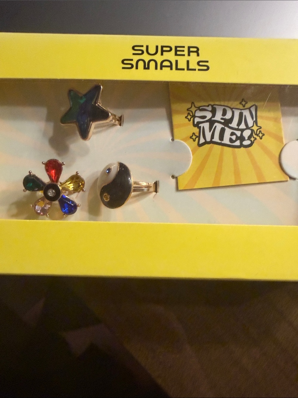 Super Smalls Multicolor Ring Set - Star, Flower & Yin Yang